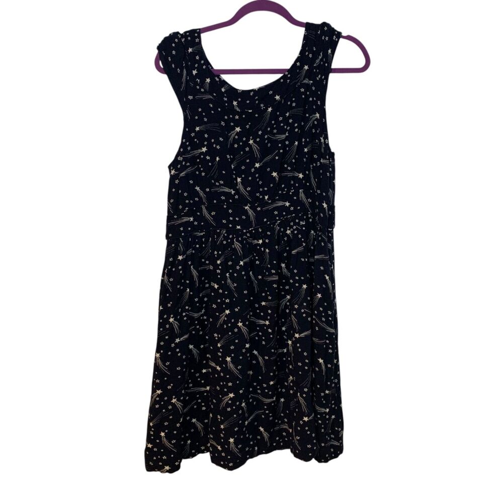 Emily and Fin Womens Navy Blue Shooting Stars Galaxy Dress 1X Pockets Teacher